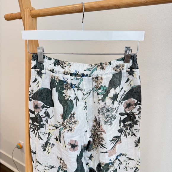 Puro Lino Floral Elastic Waist Pants - Picture 4 of 7